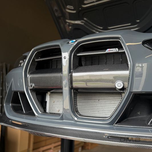 G8X M3 & M4 1-Piece V-Style Carbon Fiber Front Grille