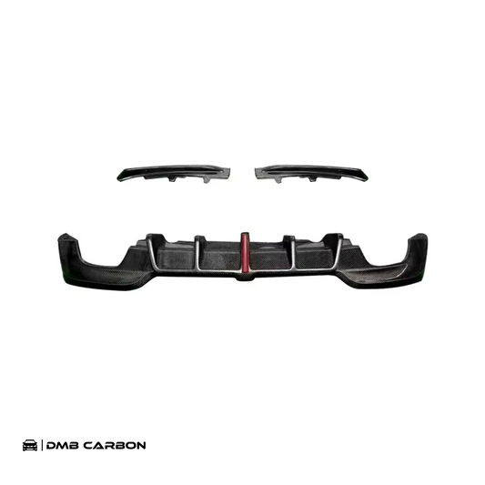 G20 3-Series DMB-Style 3-Piece Carbon fiber Rear Diffuser With Rain Light
